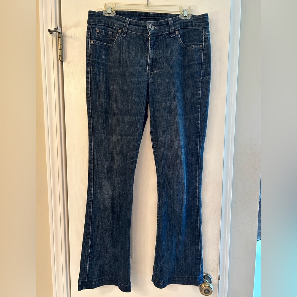 Boot cut, dark jeans; like new!